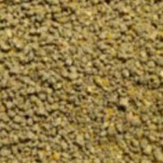 Cylindrical poultry feed pellets.