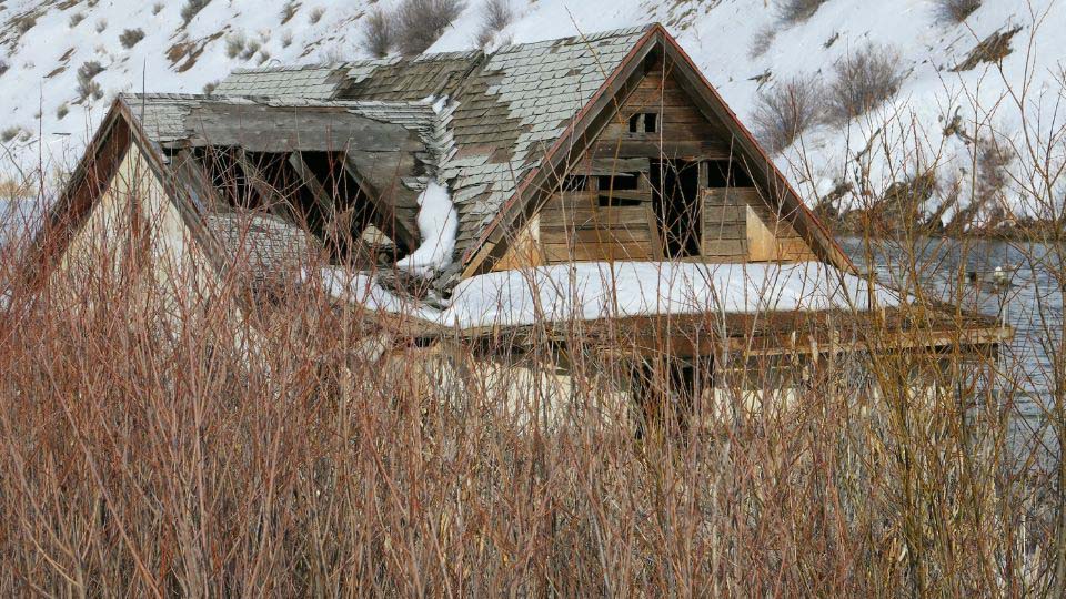 Abandoned home in Thistle, Utah slide area