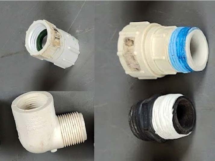 Four different pipe adapters.