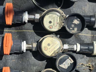 Multiple water meters.