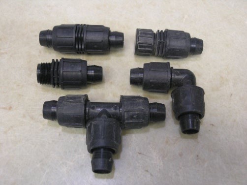 Locking-nut compression fittings.