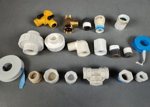 Various threaded irrigation fittings.