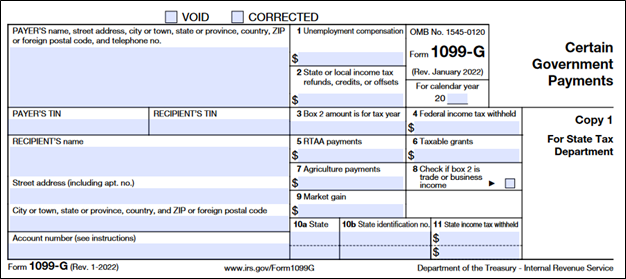 Government Payments: Form 1099-G