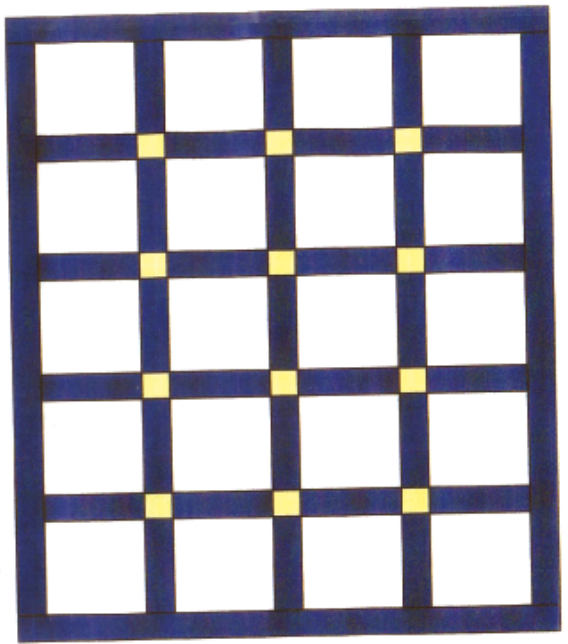 Quilt with a contrast color of sashing