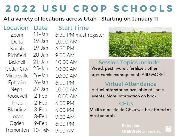 2022 USU Crop Schools
