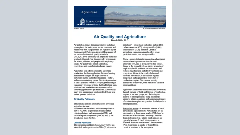 Air Quality and Agriculture 