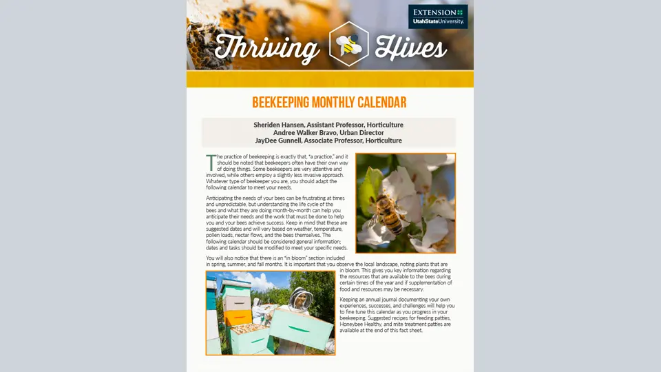 Thriving Hives: Beekeeping Monthly Calendar