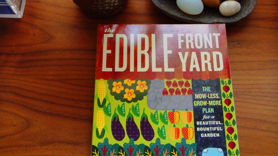 Edible front yard book on a table