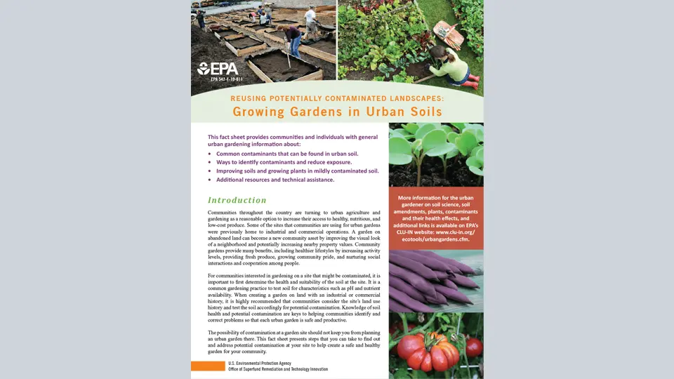 Reusing Potentially Contaminated Landscapes: Growing Gardens in Urban Soils - EPA