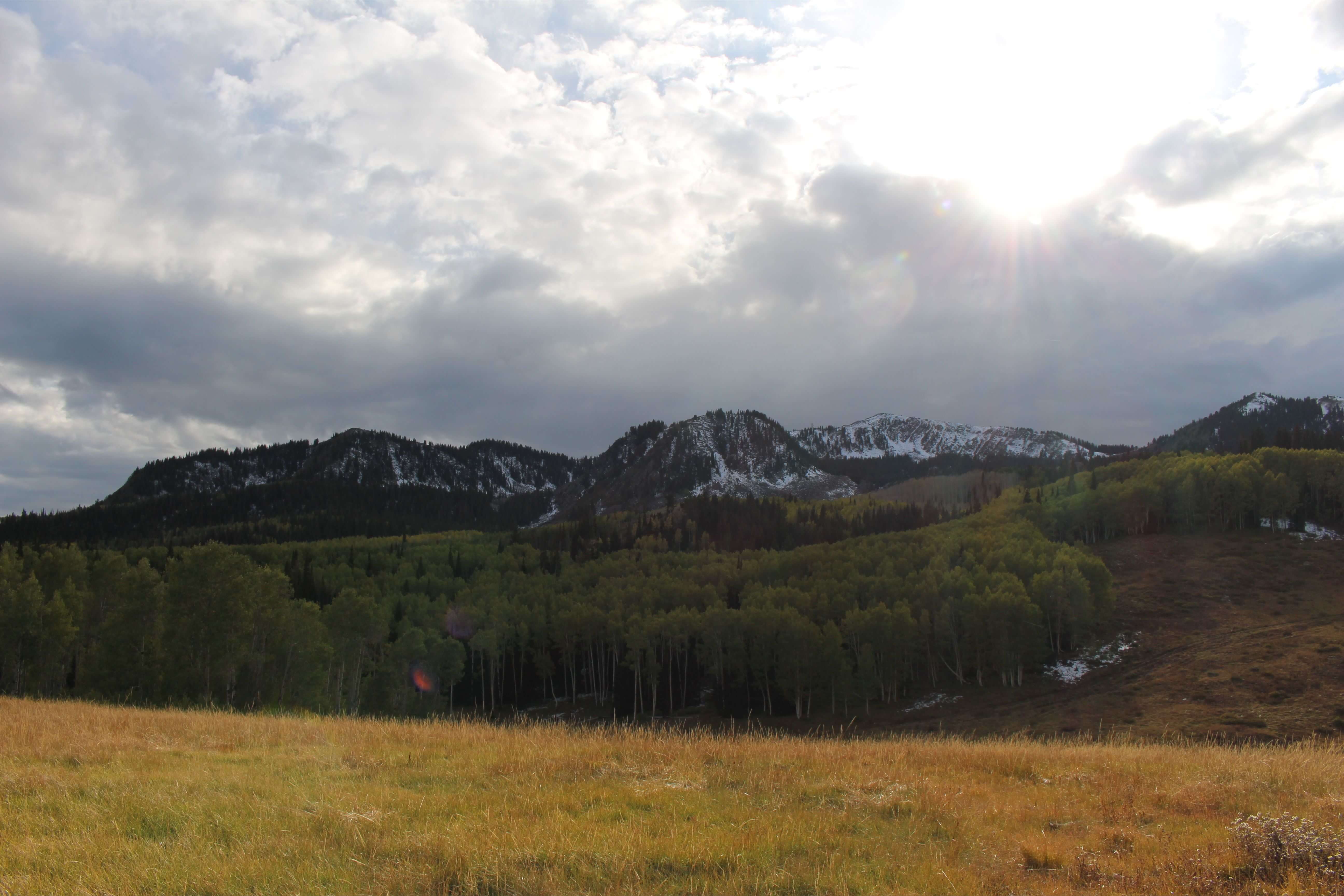 Mountains with early snow.
