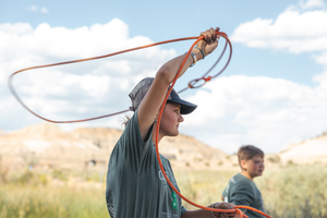 4-H youth roping at Cowboy Camp