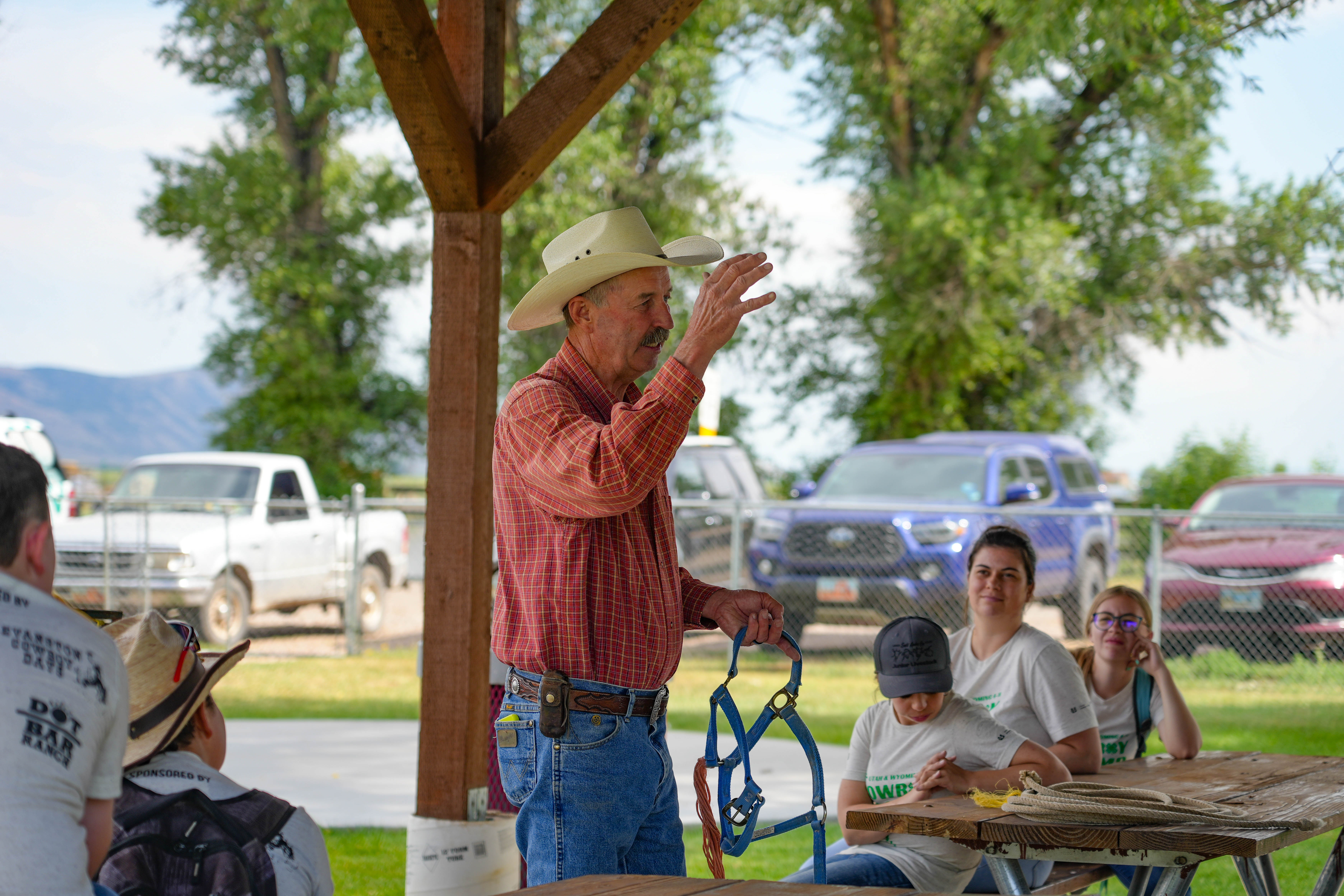 Rancher teaching youth about agriculture