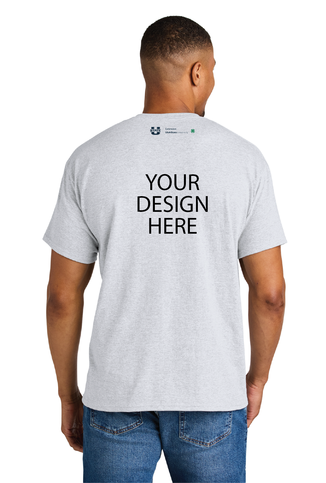 USU Extension logo on back of shirt