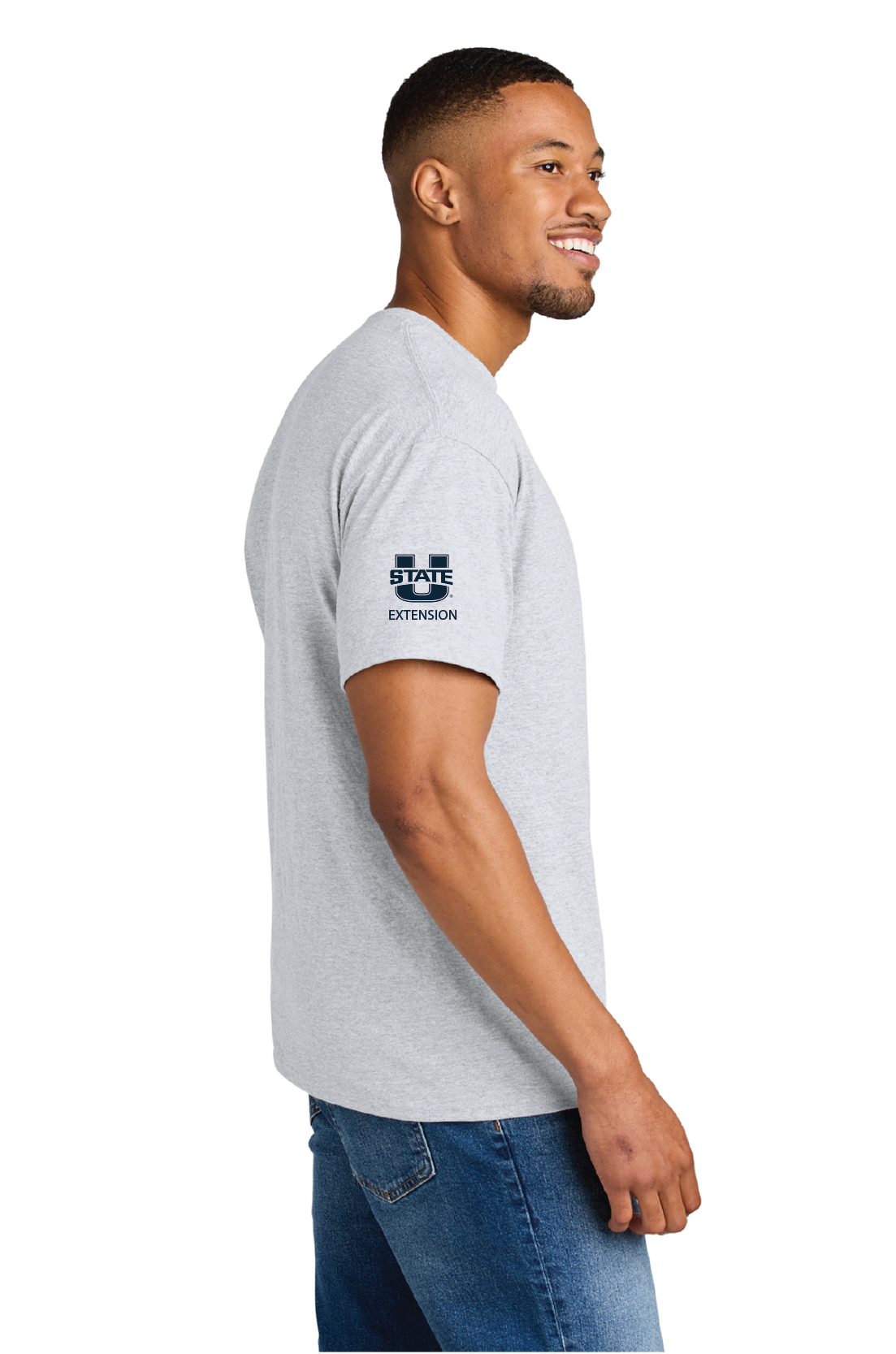USU Extension logo on sleeve of shirt