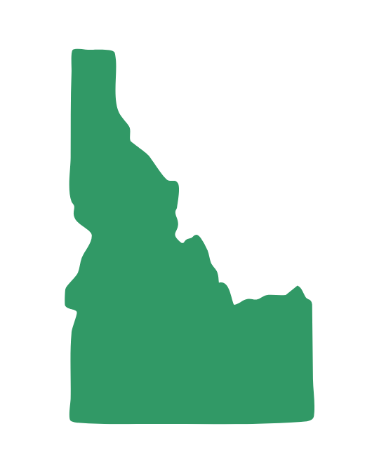 State of Idaho colored green