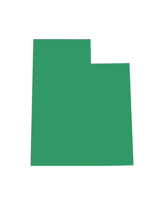 State of Utah colored green