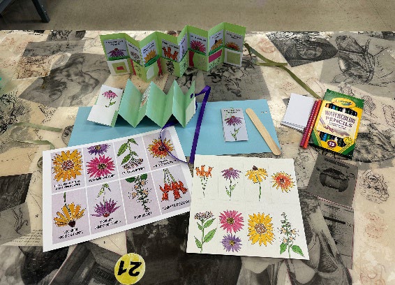 Pocket accordion flower seed book supplies