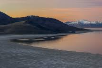 The great salt lake at sunset