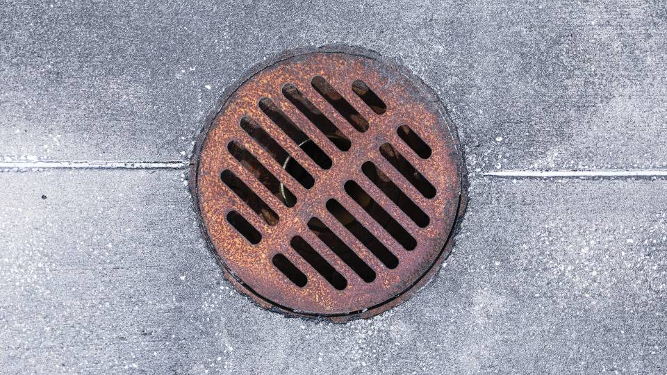 aerial view of a storm drain