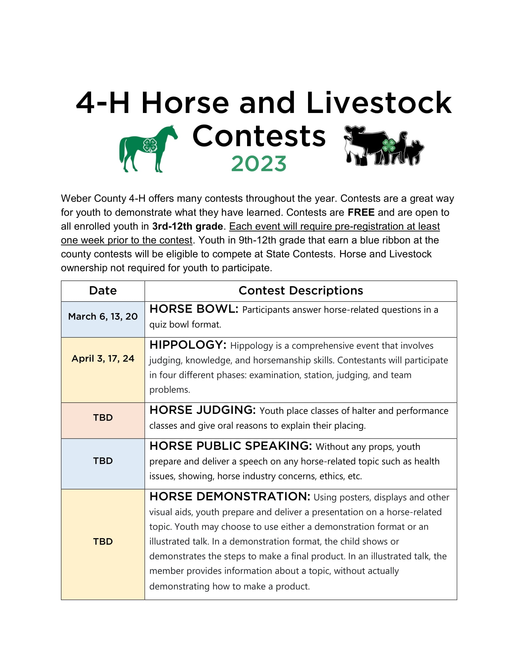 Horse and Livestock 2023 Contest
