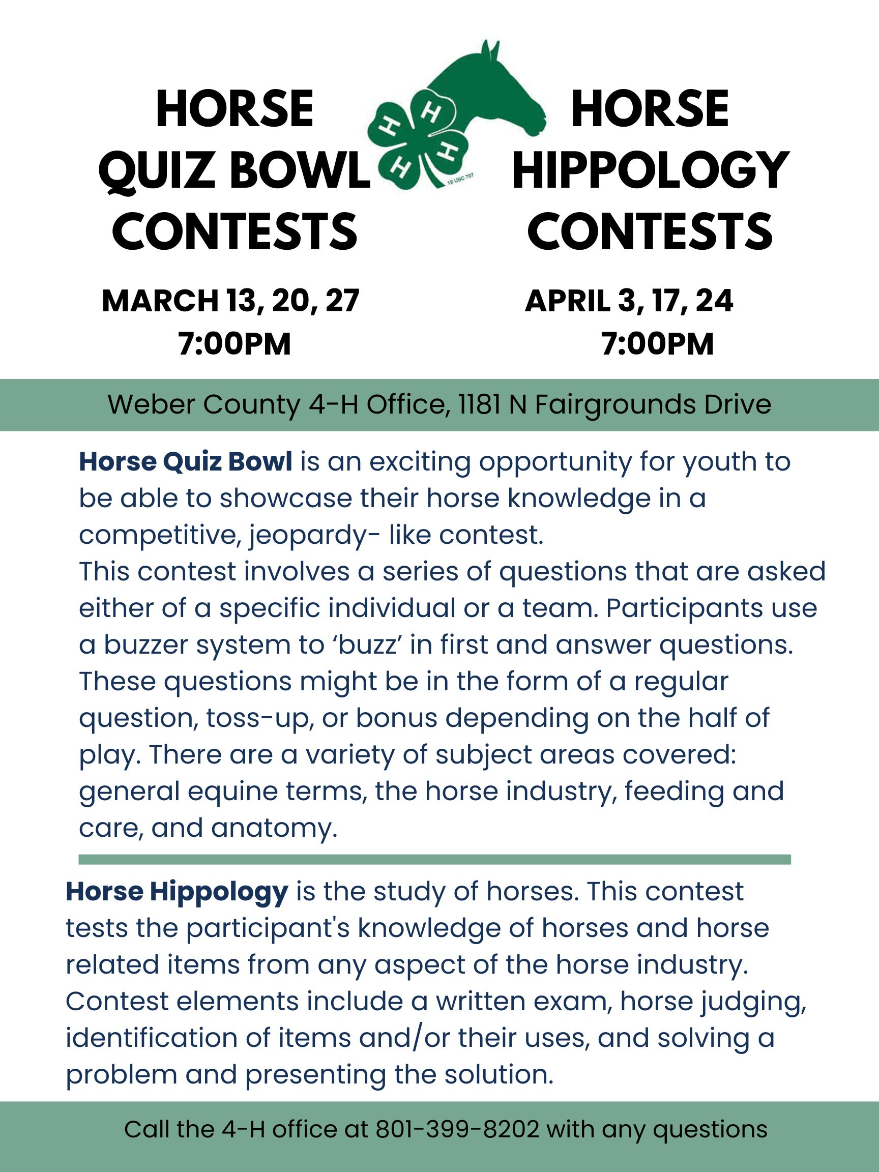 Horse Bowl Hippology Contests 2022