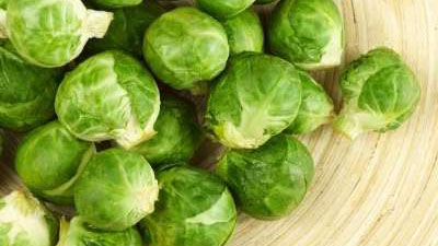 brussel sprouts on a plate. 